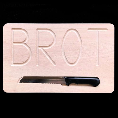 Brotbrett 'BROT' mit Brotmesser